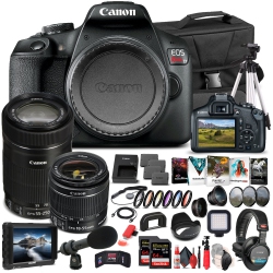 CANON Eos Rebel T7 Camera W/ 18-55MM And Ef-S 55-250MM Lens - Pro Bundle