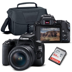 CANON Eos 250D / Rebel Sl3 Dslr Camera With 18-55MM Lens (Black) + Creative Filter Set, Eos Camera Bag + Sandisk Ultra 64GB Card