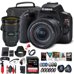 CANON Eos Rebel Sl3 Dslr Camera With 18-55MM Lens (Black) (3453C002) Additional Lens Bundle