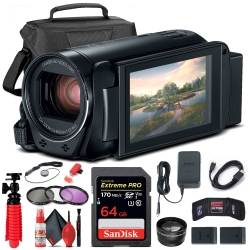 CANON Vixia Hf R800 Camcorder (Black) (1960C002) + 64GB Card + Case + More