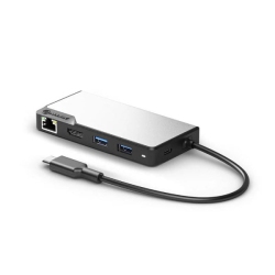 ALOGIC Hub 6-In-1 USB-C 2X USB-A 3.1 HDMI 4K Ultra HD 60Hz VGA Rj45 Gigabit USB-C 100W Power Pass Through Fusion - Space In Grey