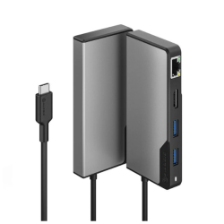 ALOGIC Hub 5-In-1 USB-C 2X USB-A 3.1 HDMI 4K Ultra HD 60Hz Rj45 Gigabit USB-C 100W Power Pass Through Fusion Alpha V2 - Space In Grey