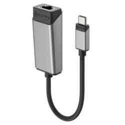 ALOGIC Adapter USB-C Male to Rj45 Gigabit Ethernet Female With Short Cable Extension 6In - Space In Grey