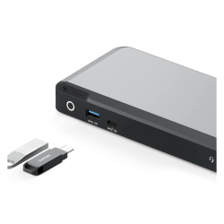 ALOGIC Docking Station USB-C Dual Monitor With 65W Power Delivery 2X Displayport 4K Ultra HD Mx2 - Space In Grey