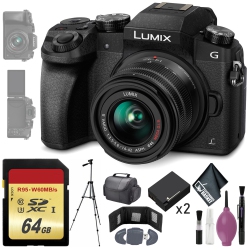 PANASONIC Lumix Dmc-G7 Mirrorless Micro Four Thirds Digital Camera W/ 14-42MM Lens (Black) - 64GB - Reader Storage Bundle