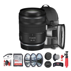 CANON Rf 28-70MM F/2.8 Is Stm Lens ( Rf) + Sling Backpack + 64GB Memory Card + More