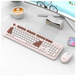 THE WAY Wireless Keyboard And Mouse Set, Fashionable Punk Style, Desktop Computer, Notebook, Office Business, 2.4G Wireless Transmission - Wk200
