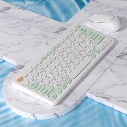 THE WAY Wireless Rechargeable Three-Mode Wireless Keyboard And Mouse Set Tablet Mobile Phone Notebook Android Set-626 Set (White)