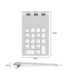 THE WAY USB 2.0 Numeric Keyboard With Hub Multi-Function Financial Accounting Cash Register Computer Universal Wired Silent Small Keyboard