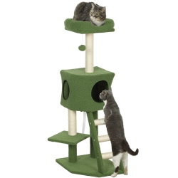 PAWHUT 47 Inches Cat Tree, Multi-Level Cat Tower \w Condo, Kitten Climbing Activity Center \w Sisal Scratching Posts, Ladder, Plush Perch And