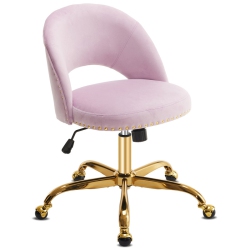 KARL HOME Light Task Chair Office Desk Chair Make Up Chair With Wheels In Purple