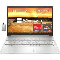HP Refurbished (Excellent) - 15.6" Fhd Laptop, Amd Ryzen 5-5500U Processor, 512GB PCie SSD, 16GB Ram, Amd Radeon Graphics, HD Webcam, Wifi