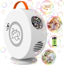CHSSHA00 Fully Automatic Bubble Machine Outdoor 360° Rotating Bubble Machine Children's Donut Bubble Machine Electric Toy Suitable for Party