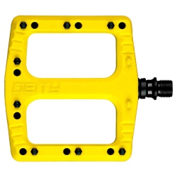 DEITY , Deftrap, Platform Pedals, Body: Nylon, Spindle: Cr-Mo, Yellow, Pair