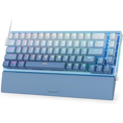 REDRAGON K641 65% Aluminum RGB Mechanical Keyboard, Wired 68 Keys W/ 3.5MM Sound Absorbing Foams, Detachable Wrist Rest, Gradient Keycaps, Upgraded