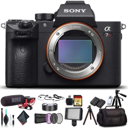 SONY - Alpha A7R Iii Mirrorless Camera Ilce7Rm3/b With Soft Bag, Tripod, Additional Battery, Rode Mic, Led Light, And More