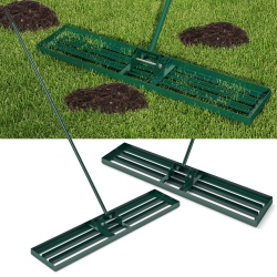 GYMAX 30" X 10" Heavy Duty Lawn Level Tool for Soil W/ 67" Handle Dirt Ground Leveler