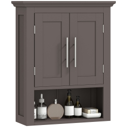 KLEANKIN Bathroom Wall Cabinet, Medicine Cabinet, Over Toilet Storage Cabinet With Shelf for Living Room And Entryway In Brown