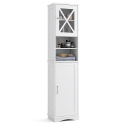 SLICKBLUE Tall Bathroom Cabinet Freestanding Storage Cabinet With 5 Adjustable Shelves