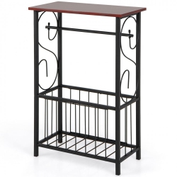 SLICKBLUE Narrow Side Table for Sofa With Removable Paper Holder for Living Room Use