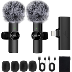 VECELOLIBILIS Lavalier Wireless Mini Microphone Mobile Microphone for Iphone Video Recording, Wireless Microphone for Interview, for Iphone- Wireless