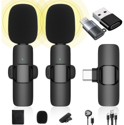 VECELOLIBILIS Wireless Lavalier Microphone Compatible \w Iphone/ipad/android Phone/laptop, Plug-Play Lapel Clip-On Mic \w Noise Reduction for Video