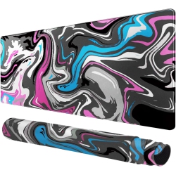 OECECA Large Mouse Pad for Desk - 80 X 40 Cm Gaming Mouse Pad \w Stitched Edges, Anti-Slip Base, Desk Mat for Keyboard And Mouse (Abstract Purple