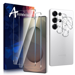 HLD 2 Pack Samsung Galaxy S25 Ultra Screen Protector + 2 Pack Galaxy S25 Ultra Camera Lens Tempered Glass Protector.hardness.support Fingerprint