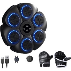 CHSSHA00 Wall-Mounted Boxing Pad, Musical Boxing Machine With Half-Finger Gloves，fitness Training Equipment, Helps to Burn Fat And Lose Weight