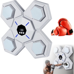 CHSSHA00 Musical Boxing Machine, Smart Boxing Trainer, Electric Wall-Mounted Boxing Training Mat for Adults (With Gloves)