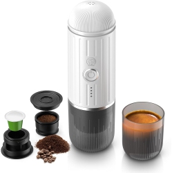 CHSSHA00 Portable Electric Espresso Coffee Maker, Travel Car Hiking, Fast Self-Heating 2 In 1 Extraction System Espresso Machine, Support Ground
