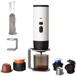 CHSSHA00 Portable Coffee Maker, 3 In 1 Portable Coffee Maker \w Led Display And Type-C Connector, Multi Capsule Coffee Makers \w Automatic Heating