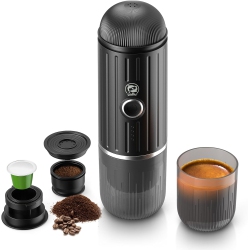 CHSSHA00 Portable Electric Espresso Coffee Maker, Travel Car Hiking, Fast Self-Heating 2 In 1 Extraction System Espresso Machine, Support Ground