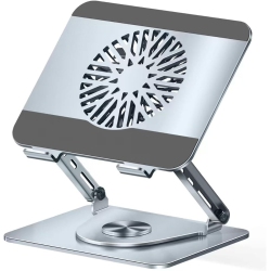 GREEN SCENIC Laptop Stand With 360° Swivel Base, Dual Pivot Fully Foldable And Adjustable, With Fan