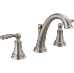 DELTA FAUCET Woodhurst Widespread Bathroom Faucet Brushed Nickel, Brushed Nickel Bathroom Faucet 3 Hole