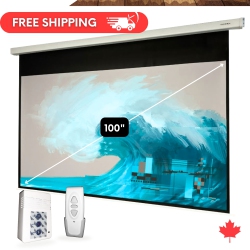 TEXONIC 100" Electric Motorized Matte Projector Screen – 16:9, Enhanced Contrast for Ambient Light – Ceiling Or Wall Mount Installation In Grey