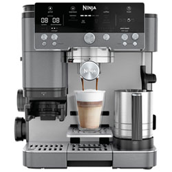 Ninja Luxe Café Premier Espresso Machine with Frother & Coffee Grinder - Gunmetal - Only at Best Buy