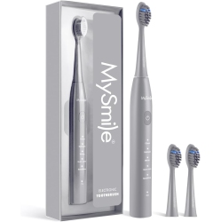 MYSMILE Dy156 Sonic Electric Toothbrush for Adults, Rechargeable Battery Toothbrush Portable \w 3 Brush Heads, 2 Mins 5 Modes Smart Timer, 45000Vpm