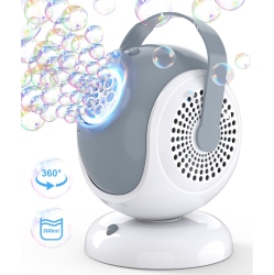 MYACUC Fully Automatic Stage Bubble Machine, Electric Rotating Portable Bubble Machine, Bubble Toy \w Led Light, Perfect for Festivals, Birthdays