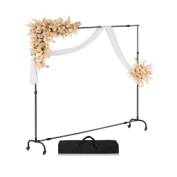 VEVOR 7X10Ft Backdrop Stand \w Wheels, Adjustable Photo Backdrop Stand, Moveable Background Backdrop Stand, Heavy Duty Projector Screen Stand, For