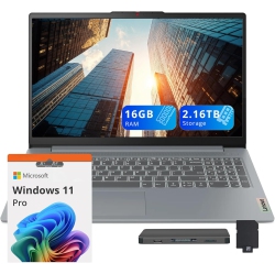 LENOVO Ideapad Slim 3 15.6" Fhd Display Laptop, Amd Ryzen 5 5625U, 2.16Tb Storage (2Tb SSD + 160GB Docking Station Set), 16GB Ram, Amd Radeon