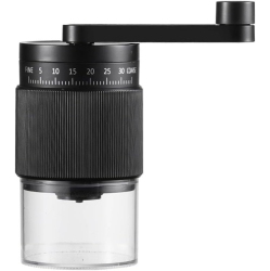 CHSSHA00 Ergonomic Handle Coffee Bean Grinder 35 Grind Settings Conical Burr Manual Mill Clean Detachable Design for Home Office Outdoor Use(Black)