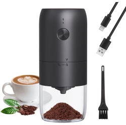 CHSSHA00 Coffee Grinder Electric \w Adjustable Coarseness Ceramic Burrs, Portable One Touch Electric Spice Coffee Bean Grinder \w Clean Brush, Type-C