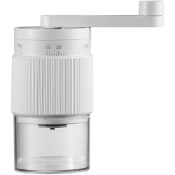 CHSSHA00 Ergonomic Handle Coffee Bean Grinder 35 Grind Settings Conical Burr Manual Mill Clean Detachable Design for Home Office Outdoor Use(White)