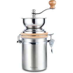 CHSSHA00 Manual Coffee Grinder With Airtight Canister And Adjustable Setting Stainless Steel Burr Bean Mill Tool Vintage