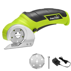 SNAPFRESH Cordless Electric Scissors 4V Mini Cutter for Carpet Cardboard Leather Plastic With Blade And Charger - In Green