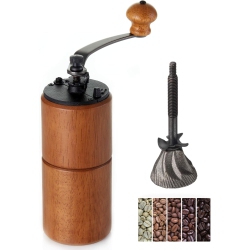 CHSSHA00 Manual Coffee Grinder Grinder Conical Coffe Bean Miller Manual Coffee Milling Machine Portable Wooden Grinders Dark Color