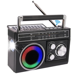 MYACUC Radios Portable Am Fm, Retro Portable Radio With Bluetooth Speaker And Flashlight, Strong Reception Outdoor Solar Emergency Radio With Tf Card