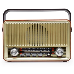 MYACUC Portable Am Fm Radio, Rechargeable Battery Powered Transistor Radio for Home Outdoor, Retro Bluetooth Radio With Aux Tf Card USB Playing