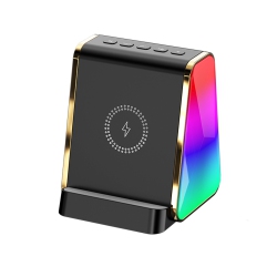 THE WAY Wireless Charging 15W Speaker Noise Sleep Soothing Bluetooth Speaker Mobile Phone Holder Atmosphere Light Multi-Function Creative Speaker